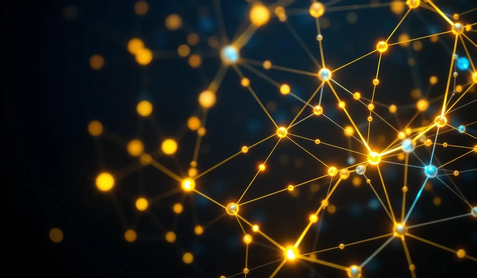 Abstract neural network representing artificial intelligence in financial markets.