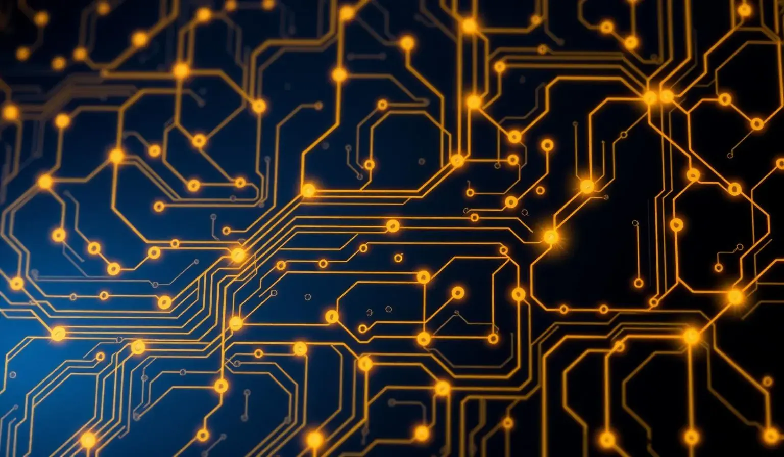 Abstract circuitry visualising data flowing through an AI trading engine.