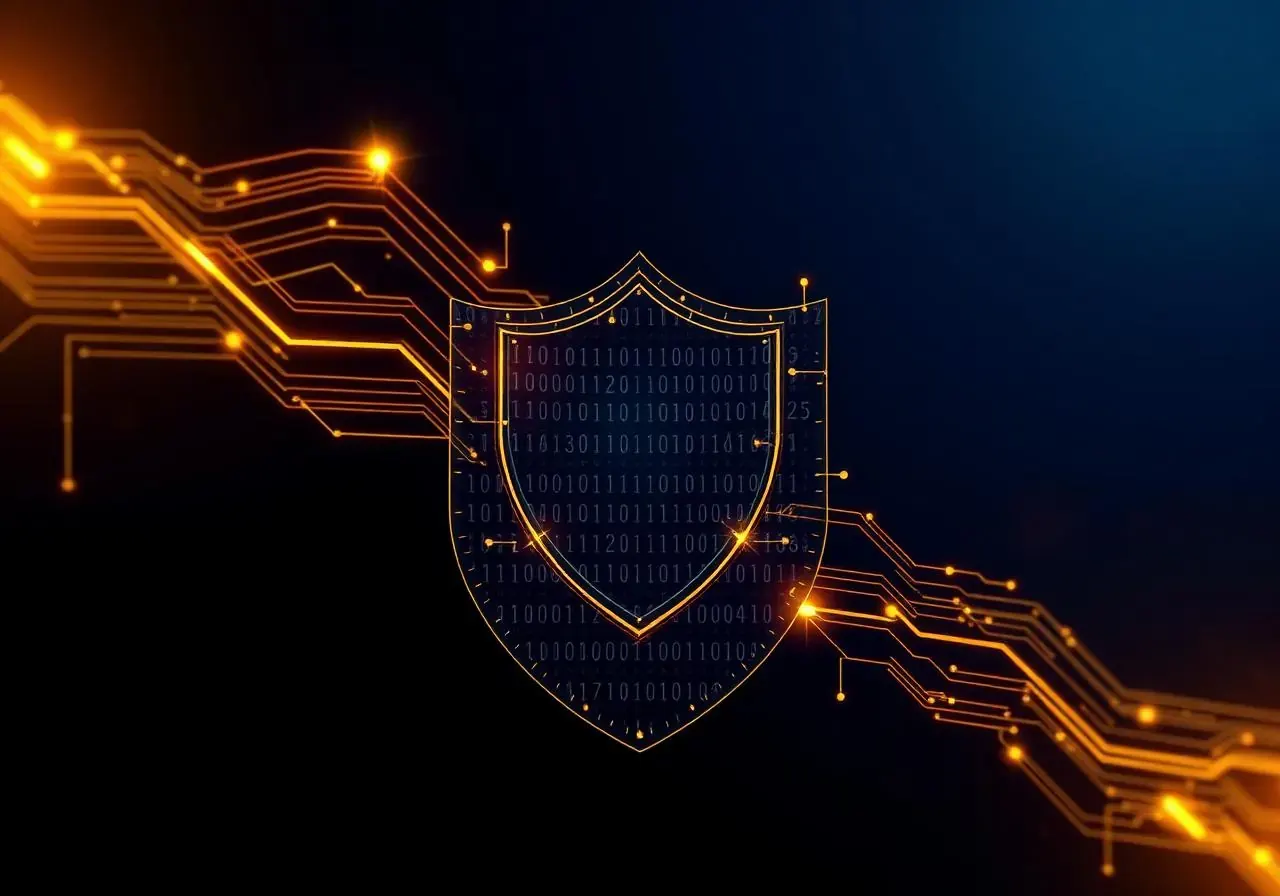 A glowing digital shield representing platform safety and regulatory protection.